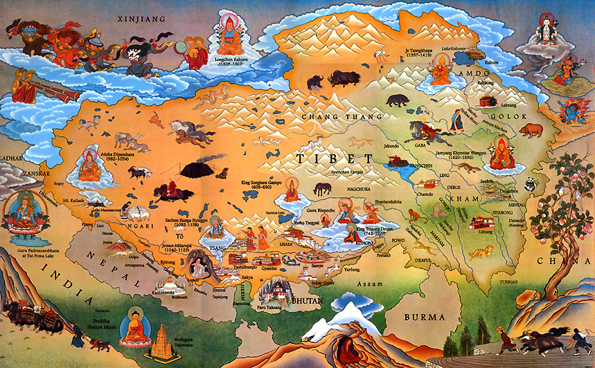 Tibetan Map Of Tibet - Cathie Annabella