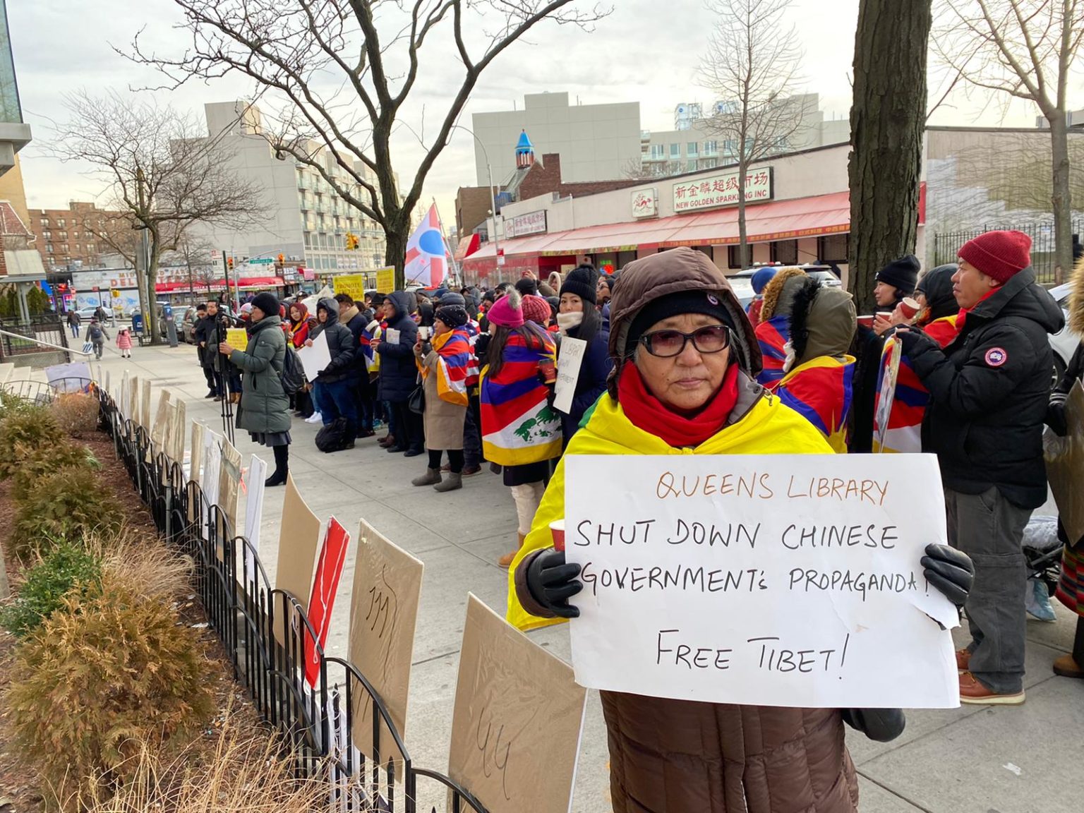 TIBET ACTIVISTS PROTEST CHINESE CONSULATE TIBET EXHIBIT AT THE QUEENS